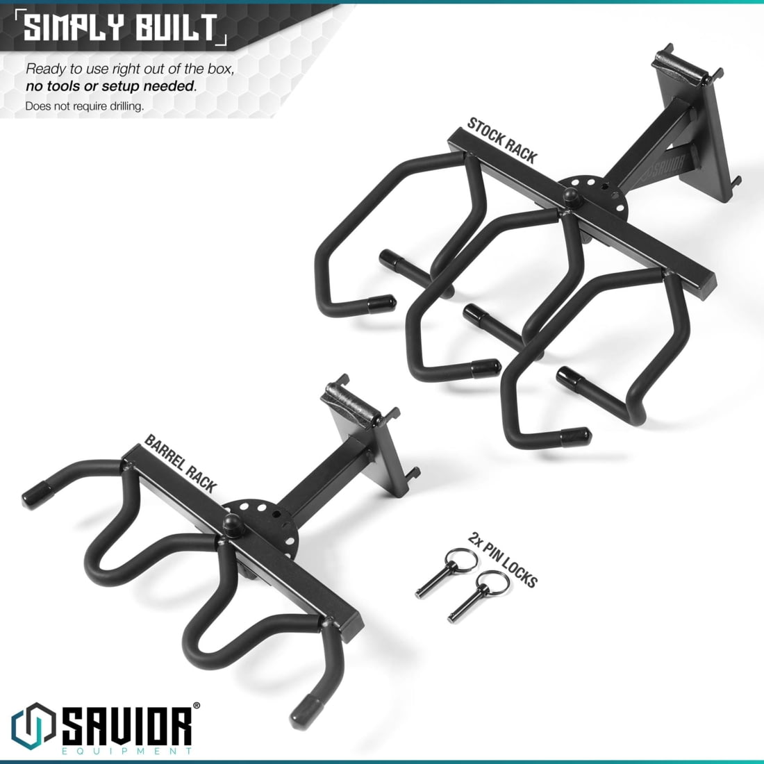 Savior Equipment Wall Rack System Angle Adjustable Wall Rack WRSACC